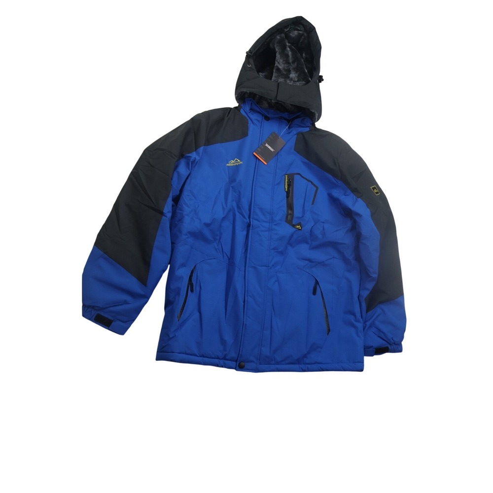 TacVasen Outdoor Jacket Winter Coat Large Blue Black‎ Hooded Ski Snowboarding